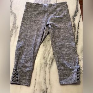 Calvin Klein Pants Sz L Large Capri Gray Heathered Yoga Stretch Comfort Leggings